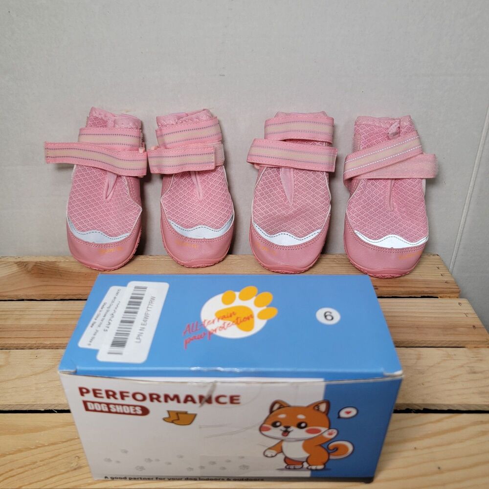 Qumy Pet Pink Performance Dog Shoes - Size 6